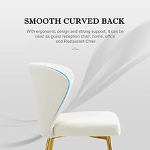 Load image into Gallery viewer, Velvet Dining Chairs Set of 4, Modern Upholstered Dining Chair with Golden Metal Legs, White