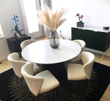 Load image into Gallery viewer, Velvet Dining Chairs Set of 4, Modern Upholstered Dining Chair with Golden Metal Legs, White
